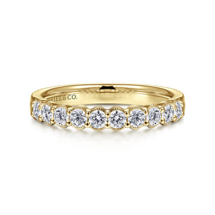 Dublin - 14K Yellow Gold Shared Prong and Bezel Diamond Anniversary Band