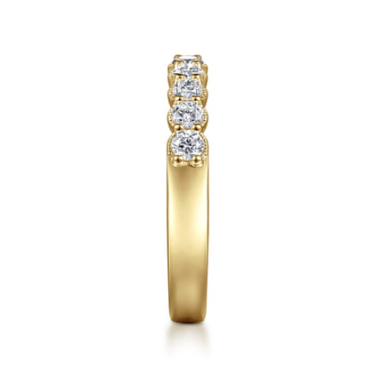 Dublin - 14K Yellow Gold Shared Prong and Bezel Diamond Anniversary Band