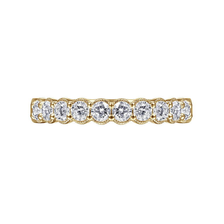 Straight Wedding Ring in 14k Yellow Gold with Round Natural Diamond at Gabriel & Co. - Shot 5