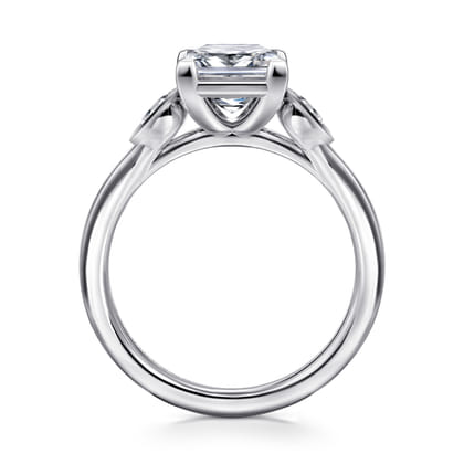 Ebony - 14K White Gold Princess Cut Three Stone Diamond Engagement Ring