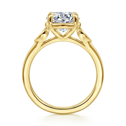 Ebony - 14K Yellow Gold Round Three Stone Diamond Engagement Ring