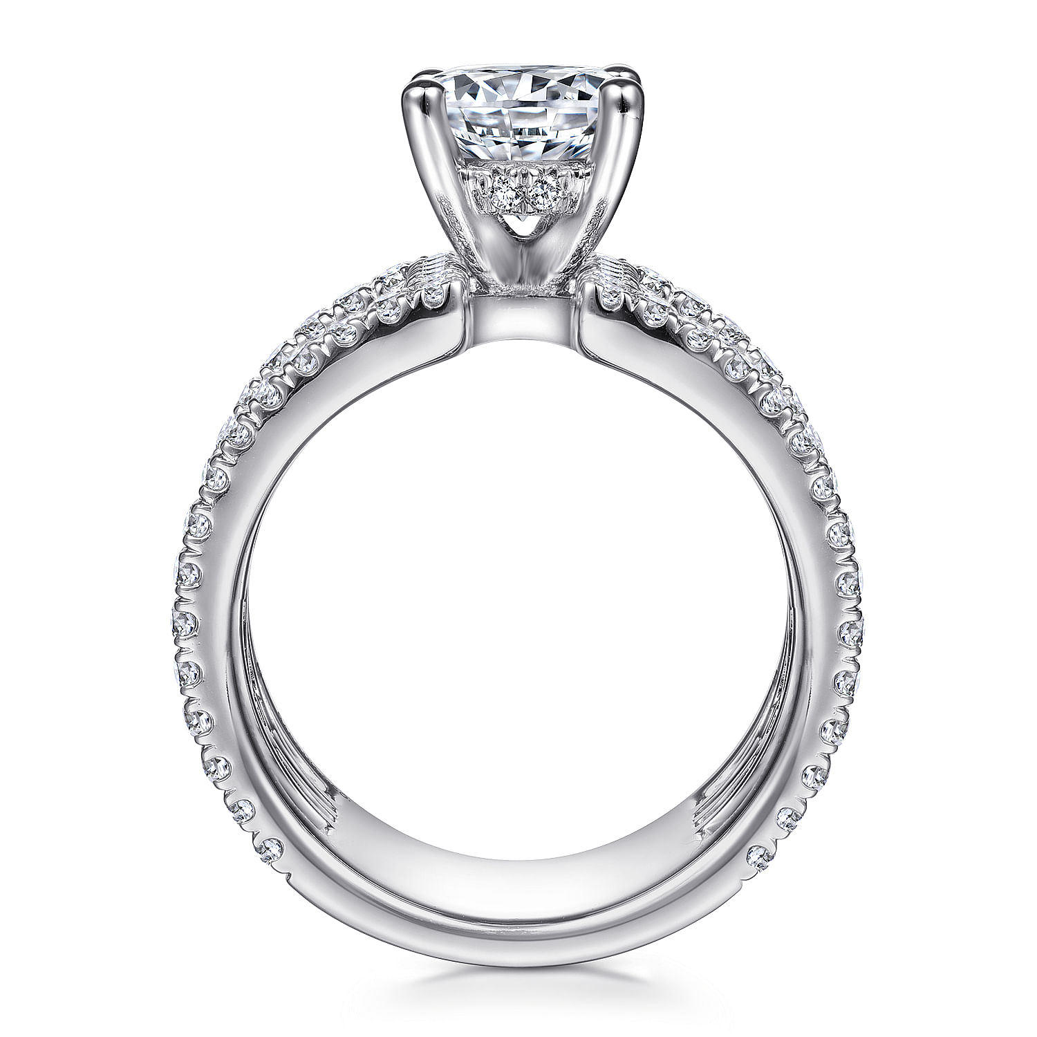 Edalee - 14K White Gold Round Diamond Engagement Ring - 0.8 ct - Shot 2