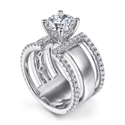Edalee - 14K White Gold Round Diamond Engagement Ring