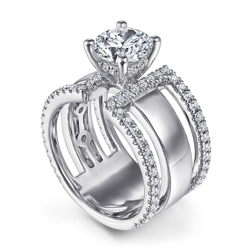 Edalee - 14K White Gold Round Diamond Engagement Ring - 0.8 ct - Shot 3