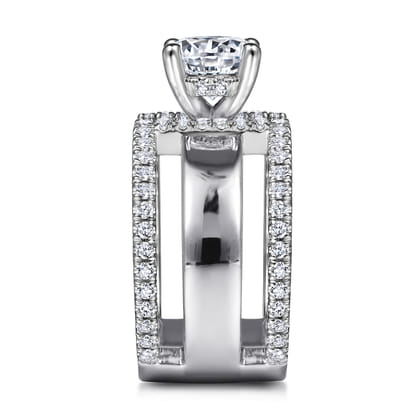 Edalee - 14K White Gold Round Diamond Engagement Ring