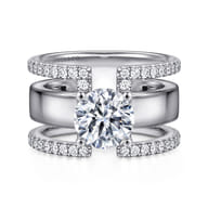 Edalee - 14K White Gold Round Diamond Engagement Ring