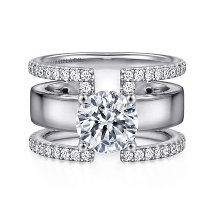Edalee - 14K White Gold Round Diamond Engagement Ring