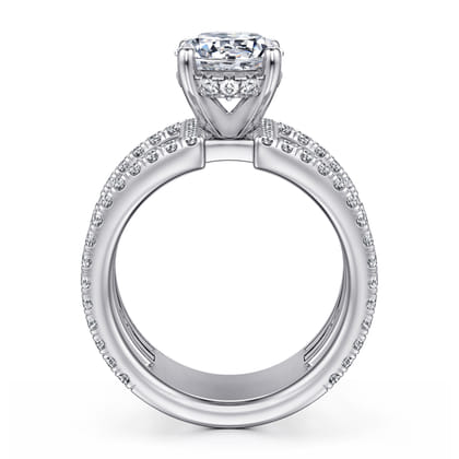 Edalee - 14K White Gold Round Diamond Engagement Ring