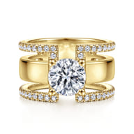 Edalee - 14K Yellow Gold Round Diamond Engagement Ring