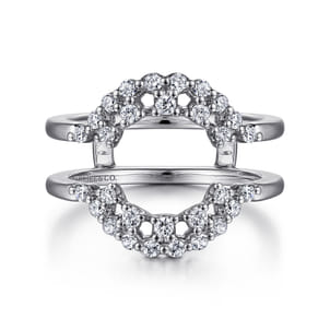 Eleena - 14K White Gold Double Halo Diamond Ring Enhancer