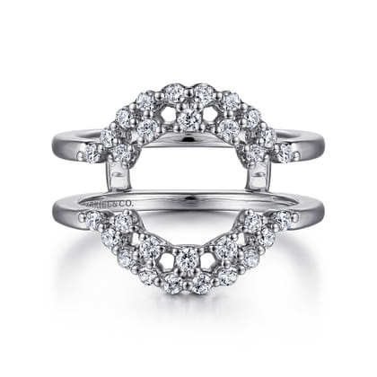 Eleena - 14K White Gold Double Halo Diamond Ring Enhancer