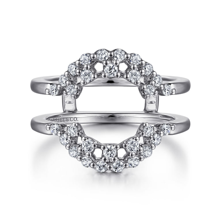 Enhancer Wedding Ring in 14k White Gold with Round Natural Diamond at Gabriel & Co.