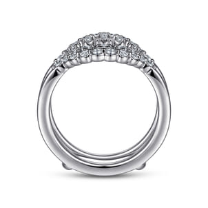 Eleena - 14K White Gold Double Halo Diamond Ring Enhancer