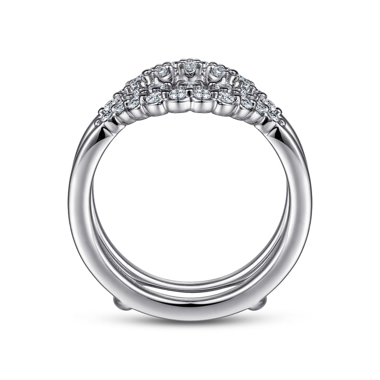 Enhancer Wedding Ring in 14k White Gold with Round Natural Diamond at Gabriel & Co. - Shot 2