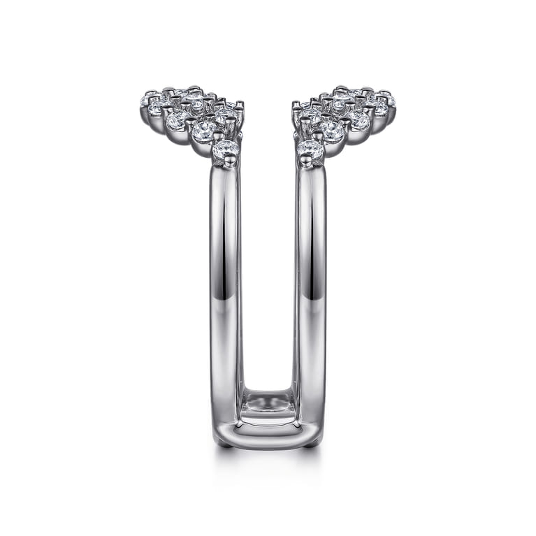 Enhancer Wedding Ring in 14k White Gold with Round Natural Diamond at Gabriel & Co. - Shot 4