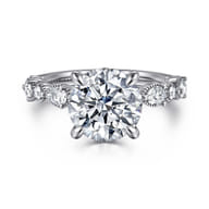 Eleeza - 14K White Gold Round Diamond Engagement Ring