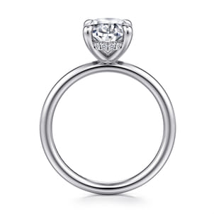 Elia - 14K White Gold Solitaire Oval Diamond Engagement Ring