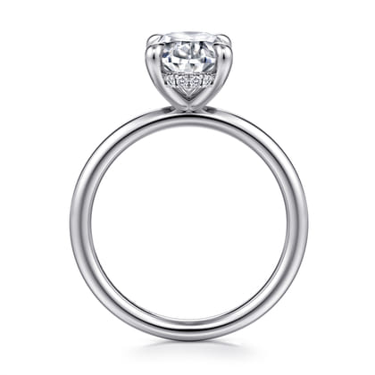 Elia - 14K White Gold Solitaire Oval Diamond Engagement Ring