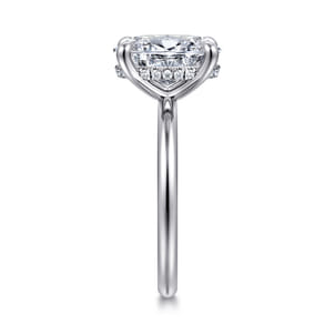 Elia - 14K White Gold Solitaire Oval Diamond Engagement Ring