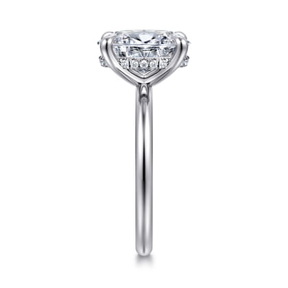 Elia - 14K White Gold Solitaire Oval Diamond Engagement Ring