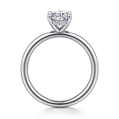Elia - 14K White Gold Solitaire Oval Diamond Engagement Ring