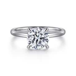Elia - 14K White Gold Solitaire Round Diamond Engagement Ring