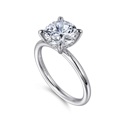 Elia - 14K White Gold Solitaire Round Diamond Engagement Ring