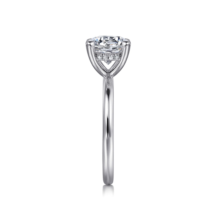 Elia - 14K White Gold Solitaire Round Diamond Engagement Ring