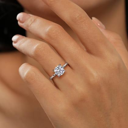 Elia - 14K White Gold Solitaire Round Diamond Engagement Ring