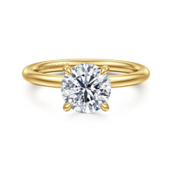 Elia - 14K Yellow Gold Solitaire Round Diamond Engagement Ring