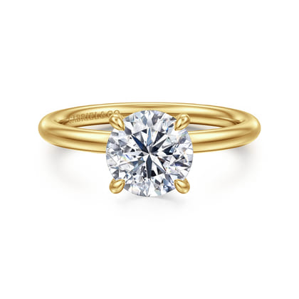 Elia - 14K Yellow Gold Solitaire Round Diamond Engagement Ring