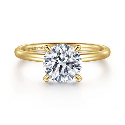 Elia - 14K Yellow Gold Solitaire Round Diamond Engagement Ring