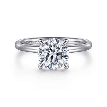 Elia - Platinum Solitaire Round Diamond Engagement Ring