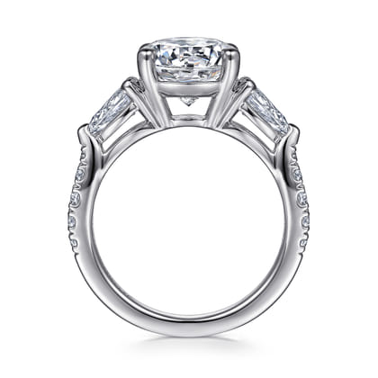 Elianna - 18K White Gold Round Three Stone Diamond Engagement Ring