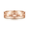 Elias - 14K Rose Gold 6mm - Interwoven Men's Wedding Band in Brushed and Satin Finish