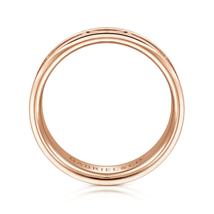Elias - 14K Rose Gold 6mm - Interwoven Men's Wedding Band in Brushed and Satin Finish