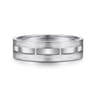 Elias - 14K White Gold 6mm - Interwoven Men's Wedding Band in Brushed and Satin Finish