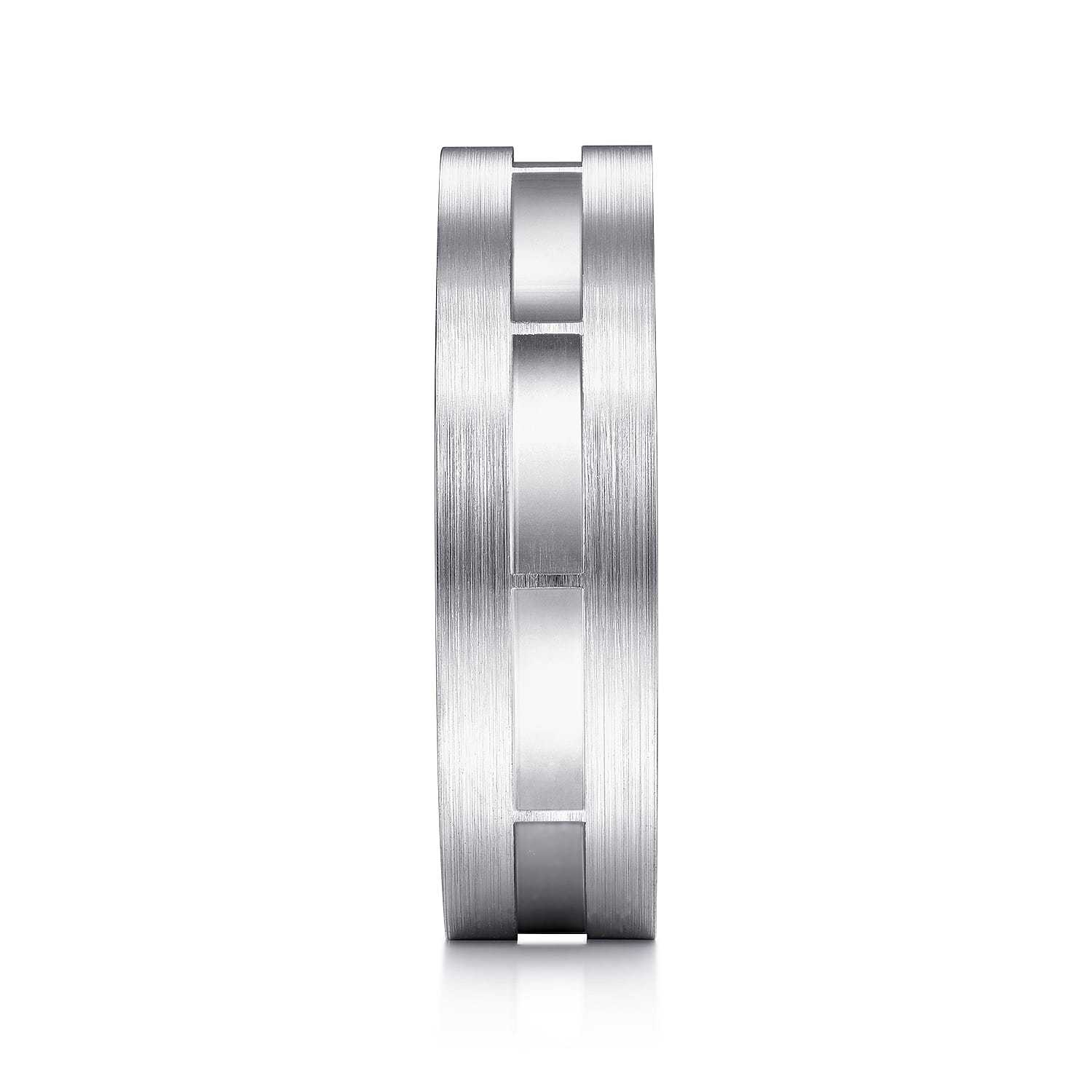 Elias - 14K White Gold 6mm - Interwoven Men's Wedding Band in Brushed and Satin Finish