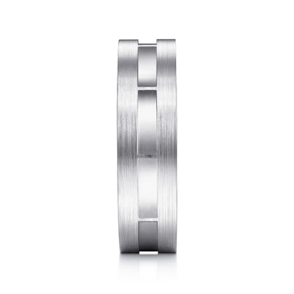 Elias - 14K White Gold 6mm - Interwoven Men's Wedding Band in Brushed and Satin Finish