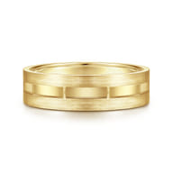 Elias - 14K Yellow Gold 6mm - Interwoven Men's Wedding Band in Brushed and Satin Finish
