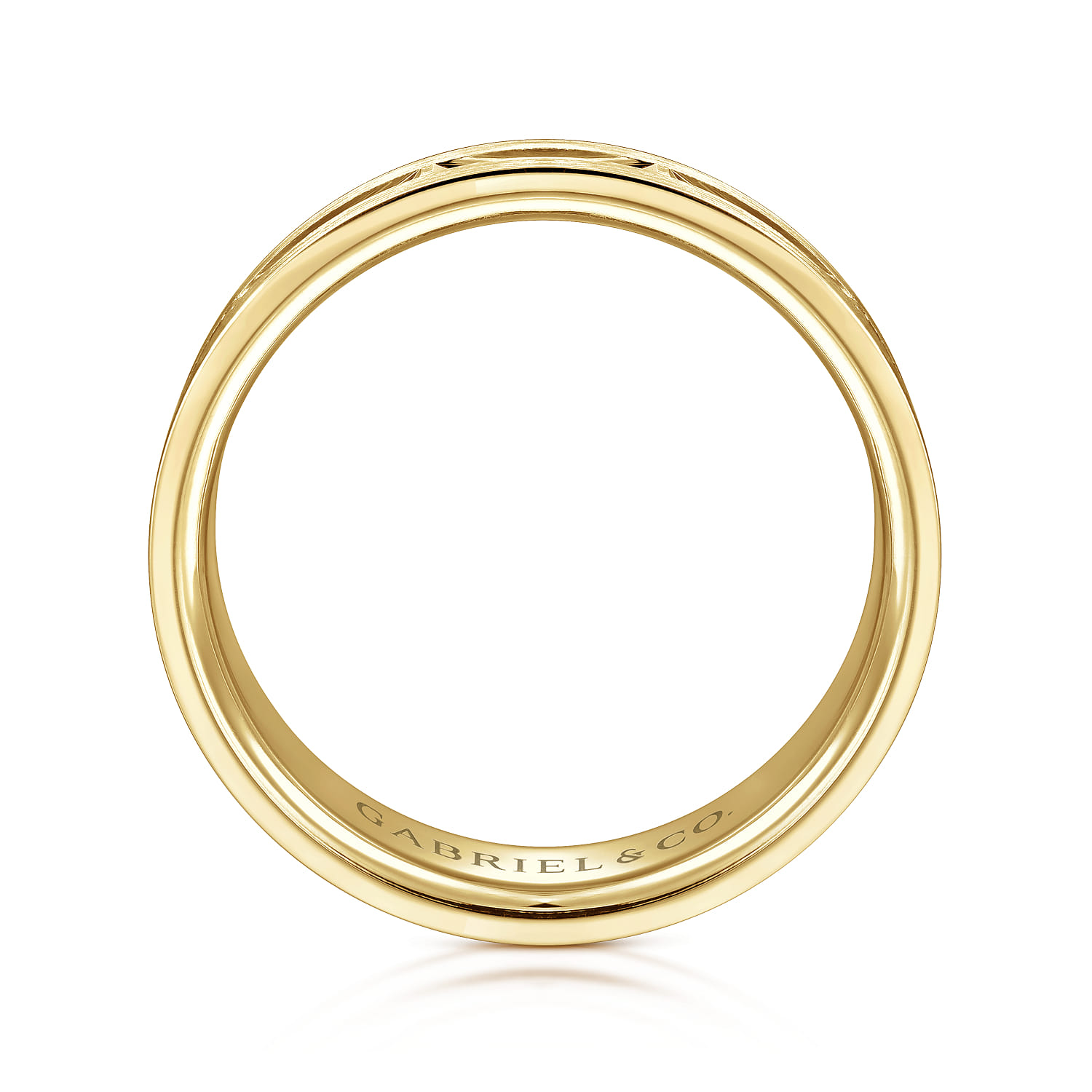 Elias - 14K Yellow Gold 6mm - Interwoven Men's Wedding Band in Brushed and Satin Finish