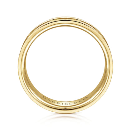 Elias - 14K Yellow Gold 6mm - Interwoven Men's Wedding Band in Brushed and Satin Finish