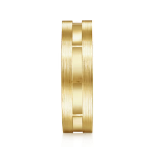 Elias - 14K Yellow Gold 6mm - Interwoven Men's Wedding Band in Brushed and Satin Finish