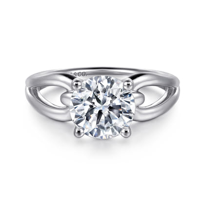 Elie - 14K White Gold Round Split Shank Diamond Engagement Ring