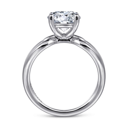 Elie - 14K White Gold Round Split Shank Diamond Engagement Ring