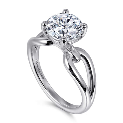 Elie - 14K White Gold Round Split Shank Diamond Engagement Ring