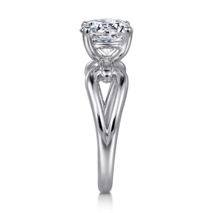 Elie - 14K White Gold Round Split Shank Diamond Engagement Ring