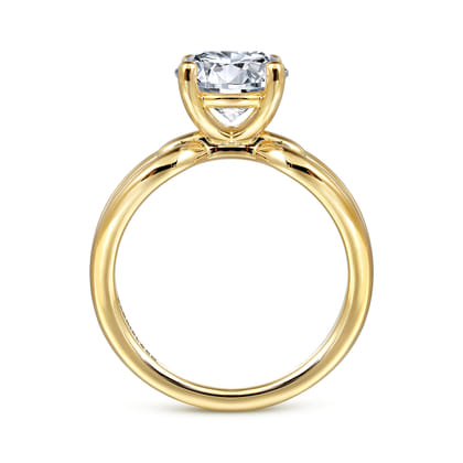 Elie - 14K Yellow Gold Round Split Shank Diamond Engagement Ring