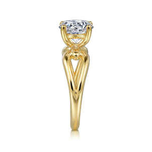 Elie - 14K Yellow Gold Round Split Shank Diamond Engagement Ring