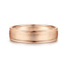 Elijah - 14K Rose Gold 6mm - Men's Wedding Band in Sandblast Finish